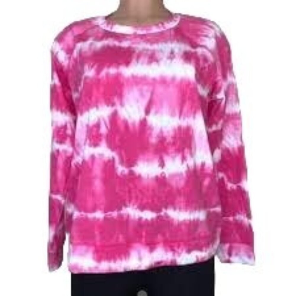 Michael Kors Tie Dye Pullover Top in Electric Pink